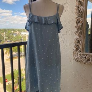 Blue with white stars mini dress